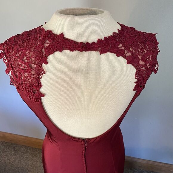 KLEINFELD Formal Dress Sz 6 Gown Bridesmaid Prom Holiday Burgundy Red Party EUC - Picture 11 of 16
